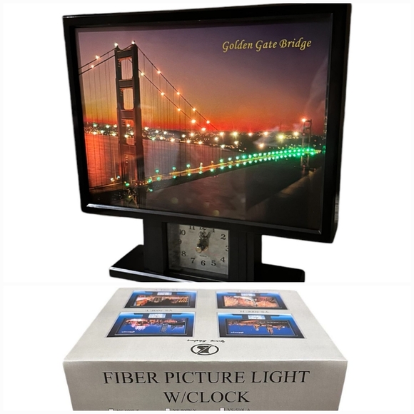 Clock Light-Up San Francisco Fiber Picture  Golden Gate Bridge NEW - Picture 16 of 16